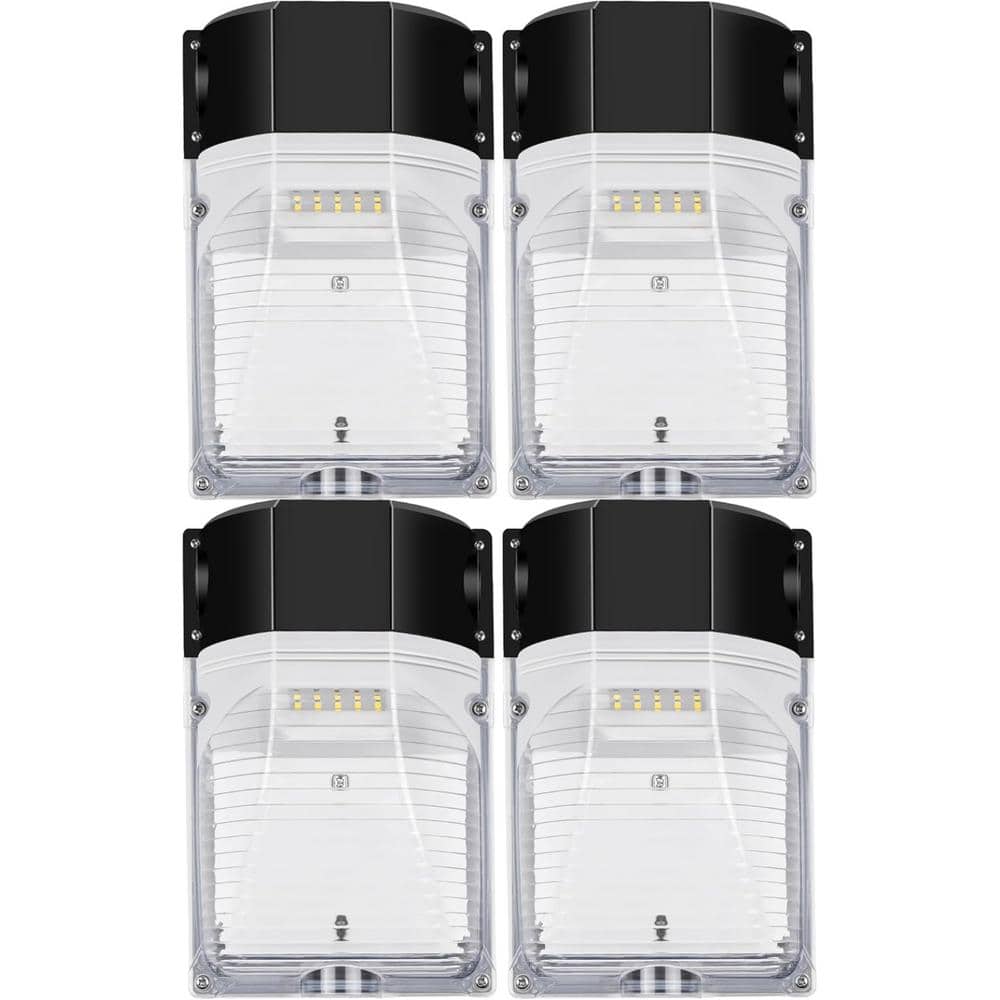 30-Watt Equivalent Integrated LED Gray Dusk to Dawn Wall Pack Light with Ph
