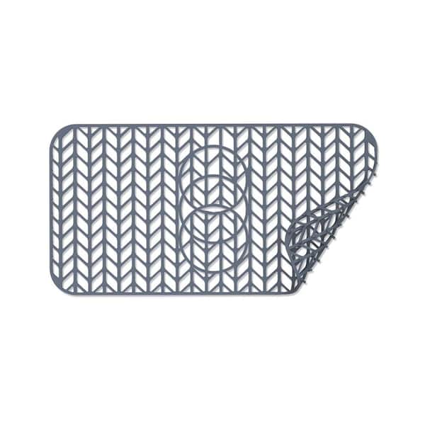 29.5 in. L x 15 in. W Silicone Kitchen Sink Mat Grid for Bottom of Farmhouse Stainless Steel Porcelain Sink, Gray