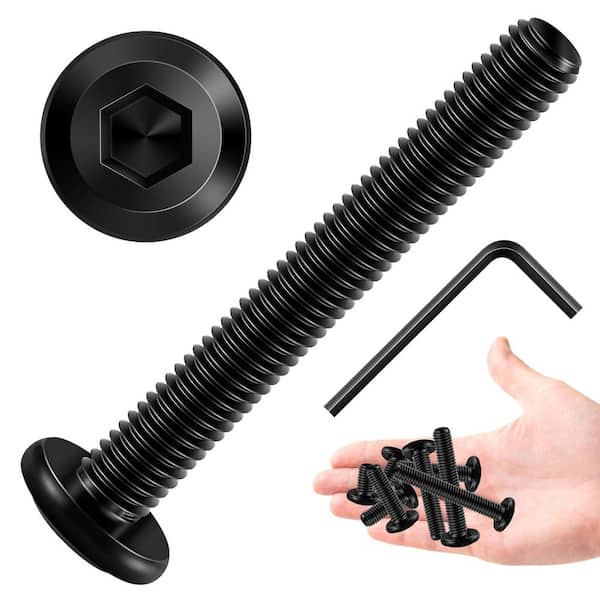 M6 x 50 mm Black Oxide Stainless Steel Hex Button Head Socket Screw (20-Pack)