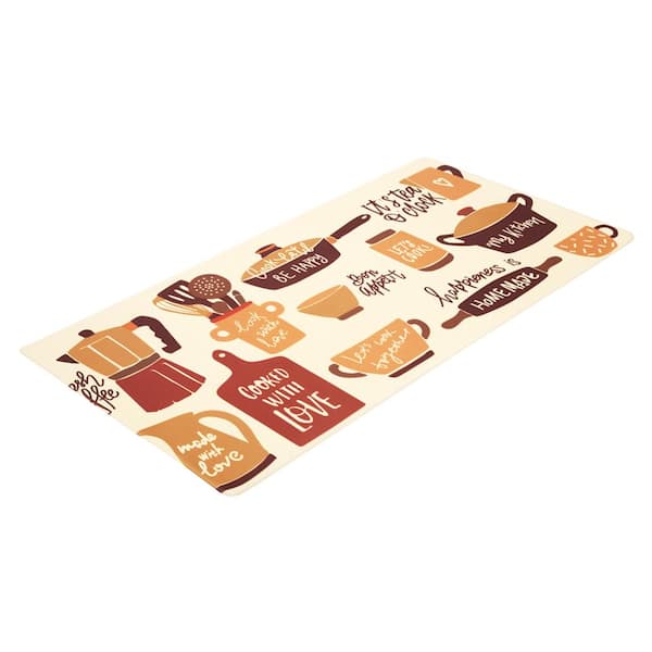 RayStar Beige 20 in. x 31.5 in. PVC Kitchen Mat Anti-Fatigue Mat Non-Slip