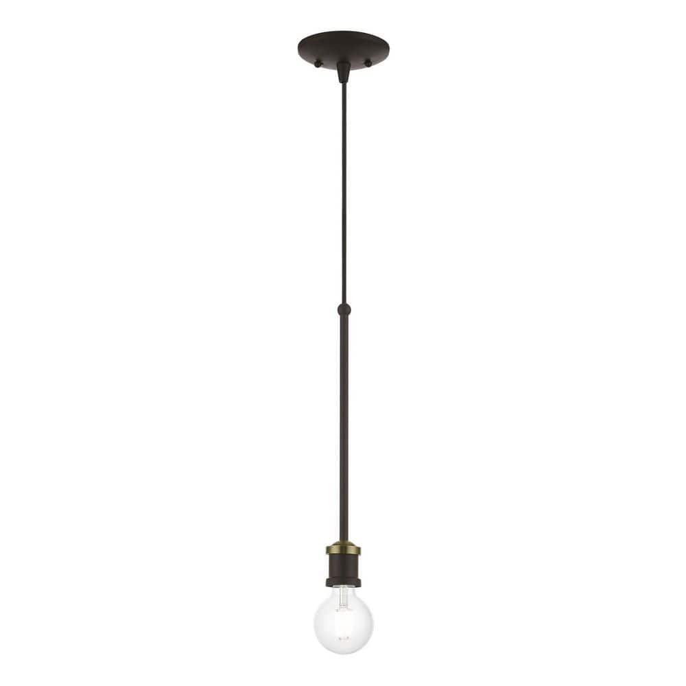 Mini Lansdale Bronze & Antique Brass 1-Light Indoor/Outdoor Pendant