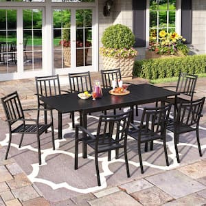 9-Piece Metal Outdoor Patio Dining Set with Extendable Table
