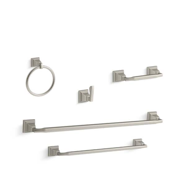 Benton Modern Brushed Stainless Steel Bathroom Hardware Set – NMC Decor
