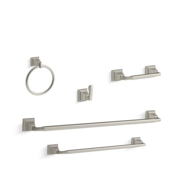 KOHLER Kallan 5-Piece Bathroom Hardware Set in Vibrant Brushed Nickel