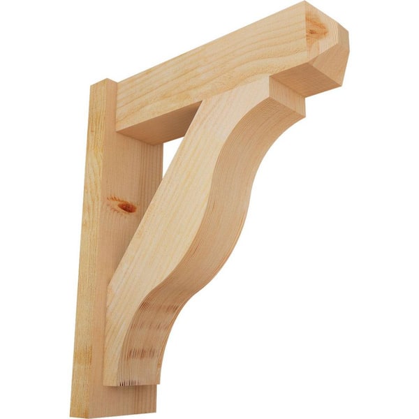 Ekena Millwork 6 in. x 24 in. x 20 in. Douglas Fir Fuston Craftsman Rough Sawn Outlooker