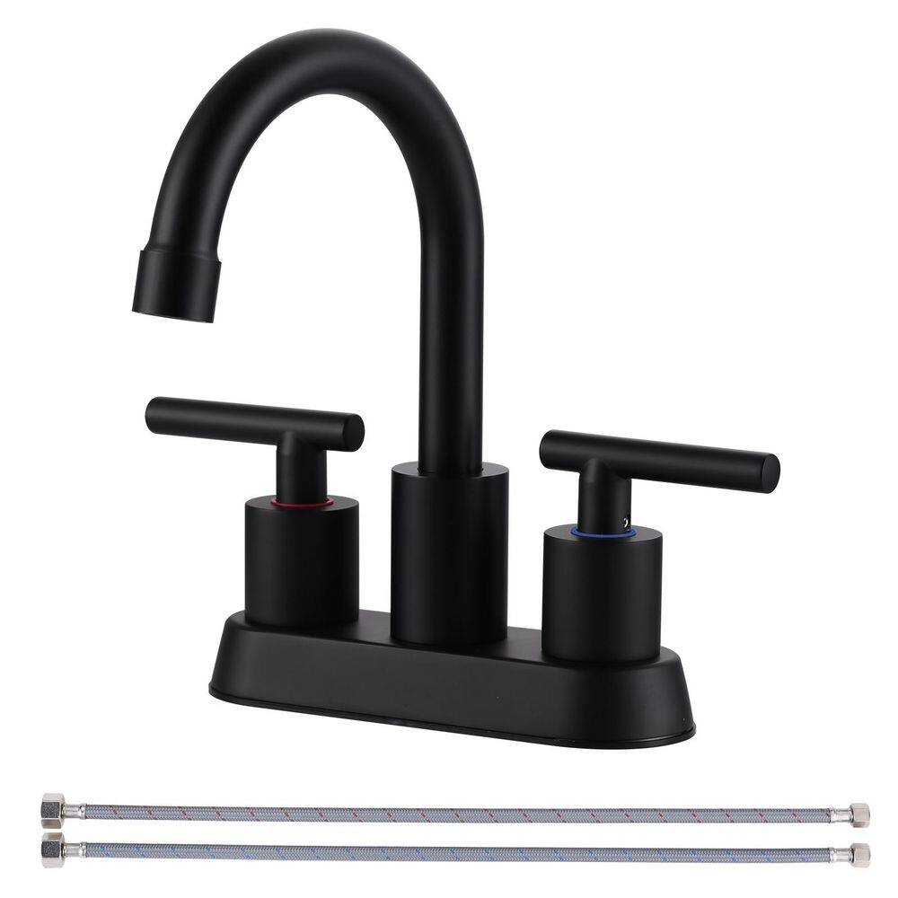 Modern 4 in. Centerset Double Handle Bathroom Sink Faucet with Pop-Up Drain and Removable Aerator in Oil Rubbed Bronze price history on PriceWatchPro