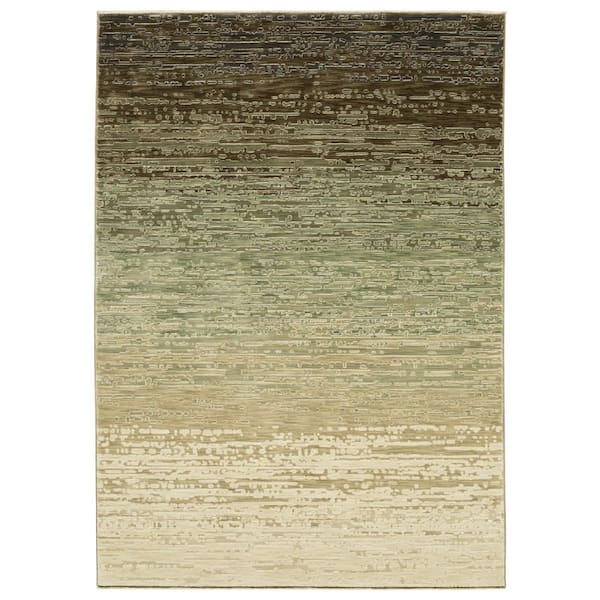 10 ft. x 13 ft. Blue, Green Abstract Washable Area Rug
