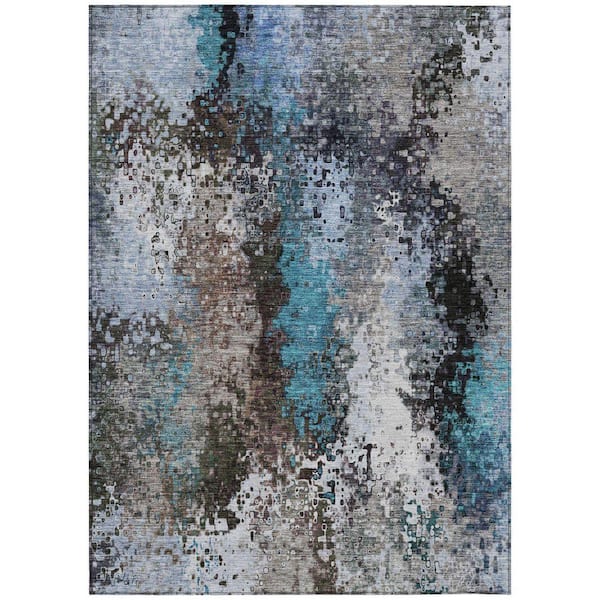Chantille Machine Washable Indoor/Outdoor Abstract ACN2242 Khaki 8 ft. x 10 ft. Area Rug