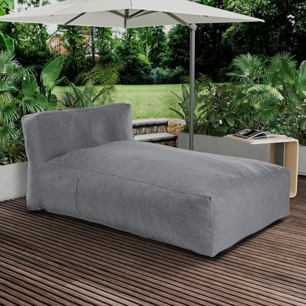 Outdoor Olefin Chaise Lounge (Charcoal Gray)