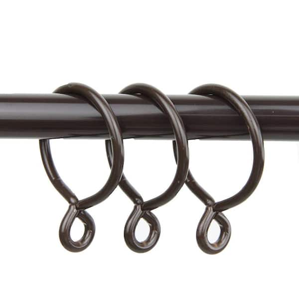 Rod Desyne Cocoa Brass Curtain Rings (Set of 10)