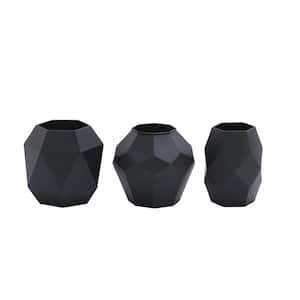 Black Metal Decorative Vase (Set of 3)
