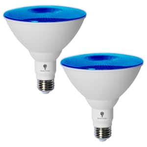 120-Watt Equivalent PAR38 Decorative  LED Light Bulb in Blue (2-Pack)