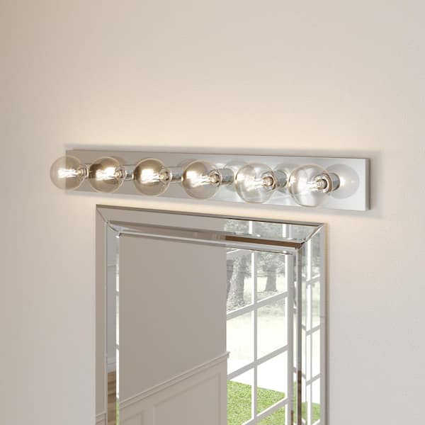 Broadway Collection 6-Light Polished Chrome Traditional Bath Vanity Light