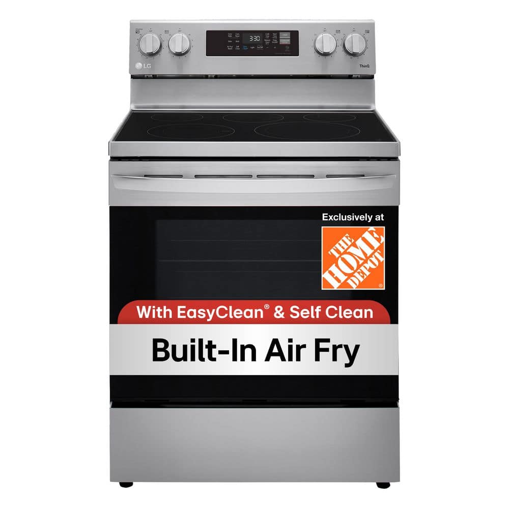 30 in. 6.3 cu. ft. Smart Wi-Fi Enabled Fan Convection Electric Range Oven with AirFry and EasyClean in. Stainless Steel