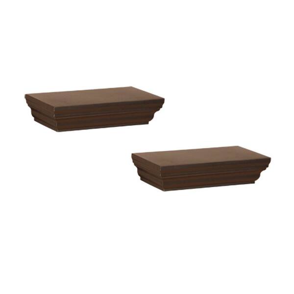 Generic unbranded 7.9 in. W x 3.9 in. D x 1.77 in. H Espresso Profile Floating MDF Ledge (2-Piece)