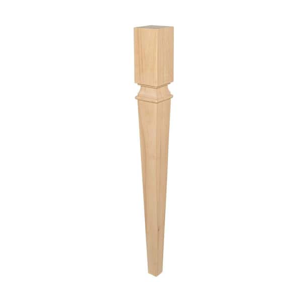 American Pro Decor 33-1/2 in. x 3-1/2 in. Unfinished North American Solid Hardwood Kitchen Island Leg