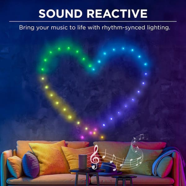 40 ft. USB Powered Sound Reactive RGBIC Dot Lights with 28key