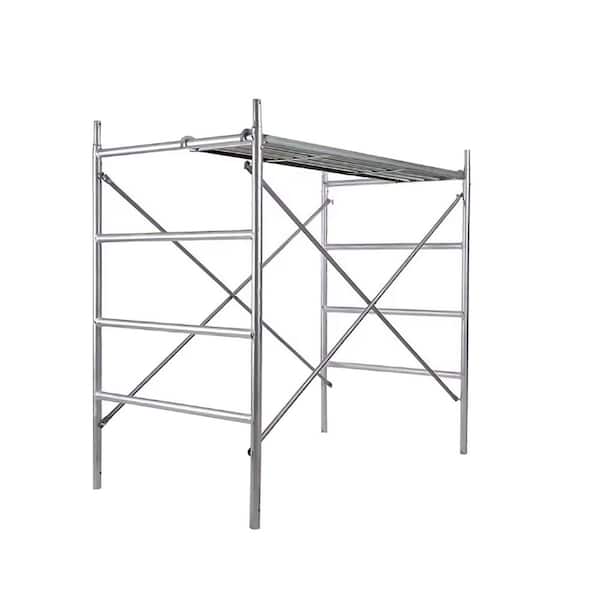 Scaffolding Cross Brace 6 ft. x 4 ft. 4-Solid Carbon Steel Scaffold Cross Supports, with Rust-Proof Surface, Silver