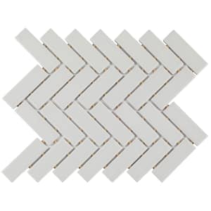 Restore Matte Stone Gray Herringbone 9 in. x 12 in. x 6.35 mm Glazed Ceramic Mosaic Tile (0.6 sq. ft./Each)