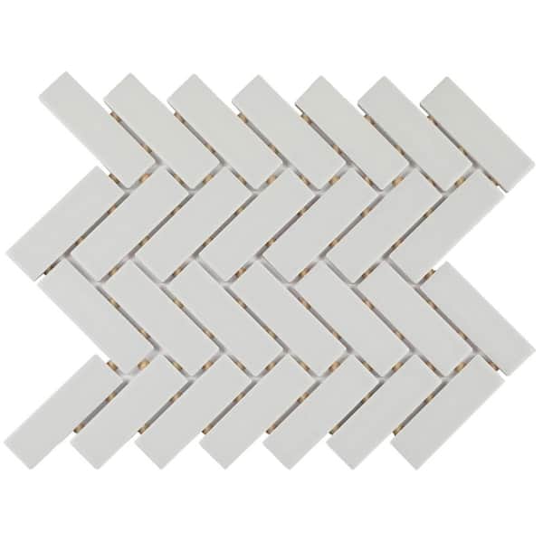 Daltile Restore Matte Stone Gray Herringbone 9 in. x 12 in. x 6.35 mm Glazed Ceramic Mosaic Tile (0.6 sq. ft./Each)