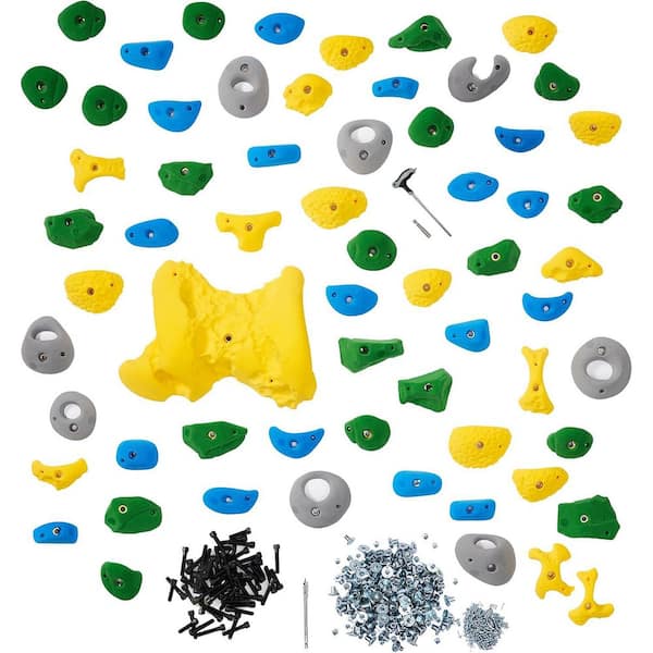Unbranded Climbing Wall Starter Pack for 8 ft. x 8 ft. Climbing Wall (Holds and Hardware)