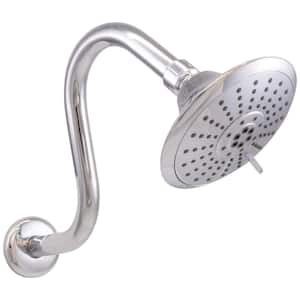 5-Spray Patterns with 1.8 GPM 5 in. Wall Mount Fixed Shower Head with 8 in. S-Shape Shower Arm in Polished Chrome