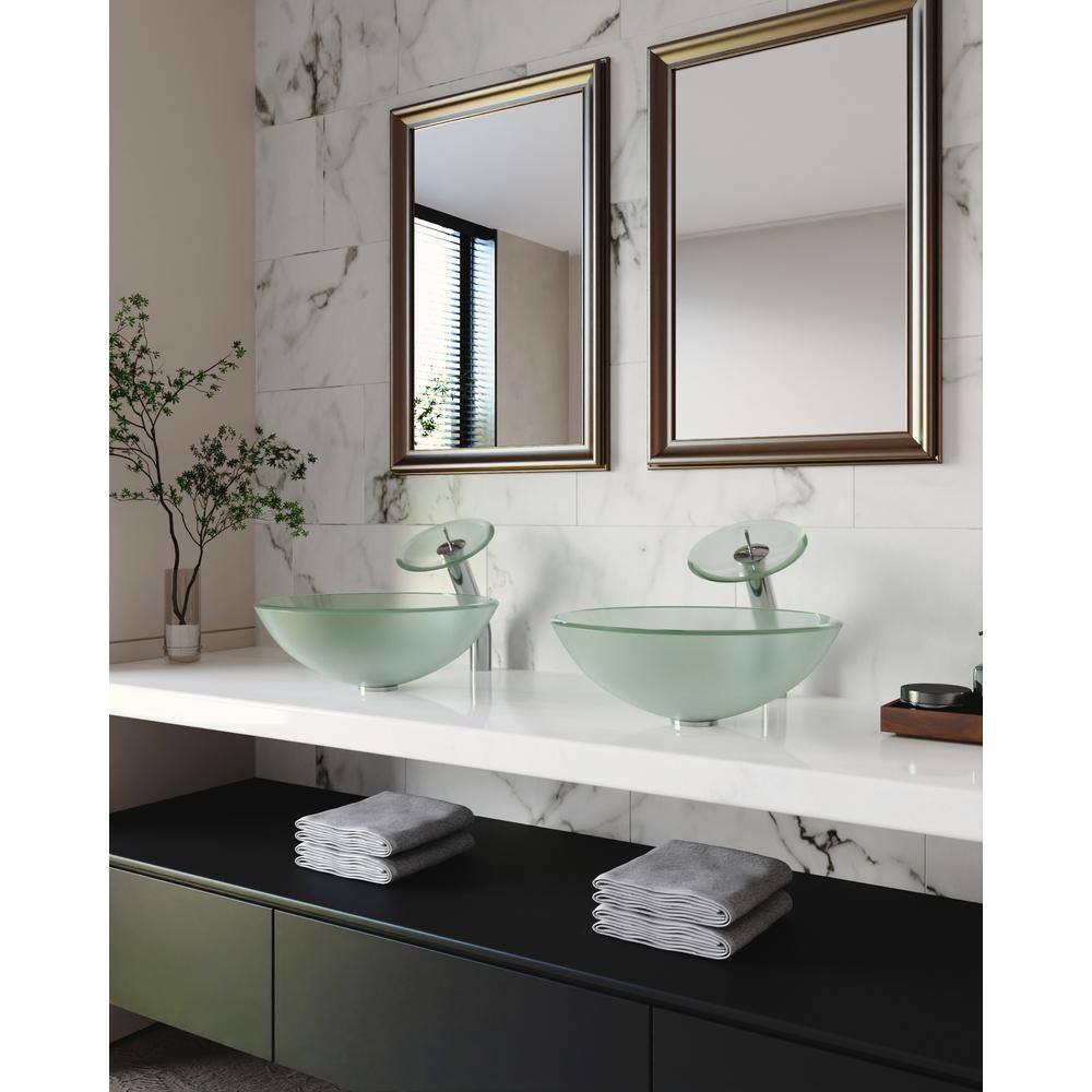Frosted Glass Circular Above-Counter Vessel Sink