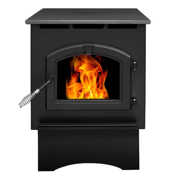 Pleasant Hearth 1,750 sq. ft. EPA Certified Pellet Stove with 40 lbs.  Hopper and Auto Ignition PH35PS-B - The Home Depot