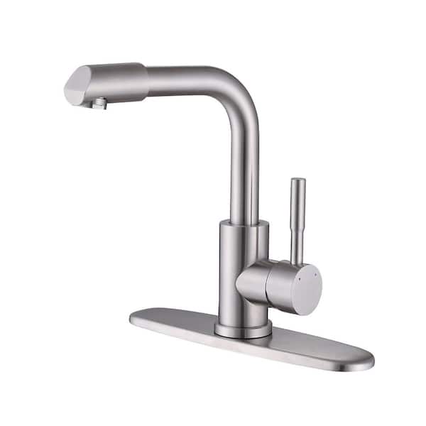 AIMADI Single Handle Single Hole Bathroom Faucet with Swivel Spout Modern Stainless Steel Bathroom Sink Taps in Brushed Nickel