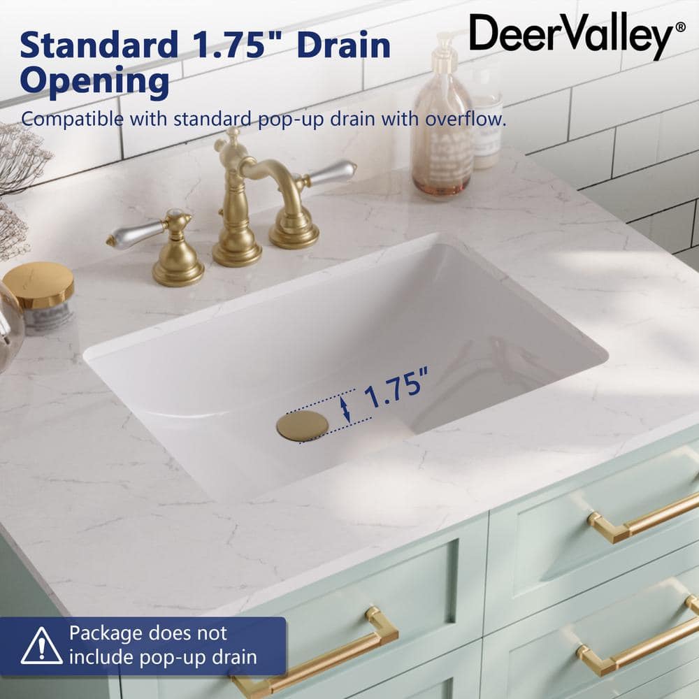 White Ceramic and Engineered Stone Bathroom Vanity Top with Sink