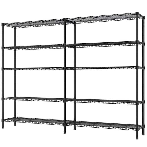 Karl home 5 Tiers 2 Rows Steel Adjustable Garage Storage Shelving Unit ...