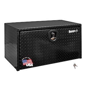 14 in. x 16 in. x 24 in. Gloss Black Diamond Tread Aluminum Underbody Truck Tool Box