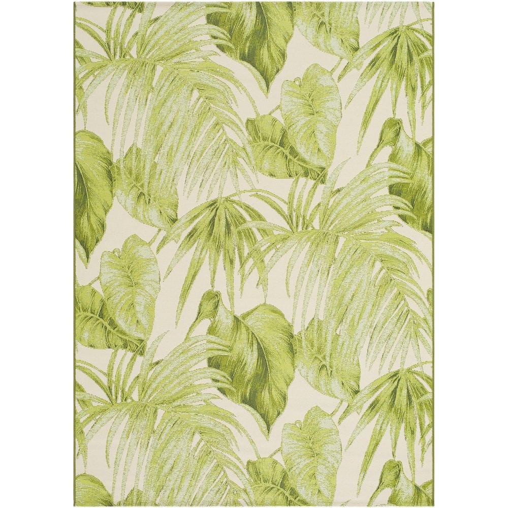 Livabliss Warsaw Light Green Coastal 5 ft. x 7 ft. Indoor/Outdoor Area ...