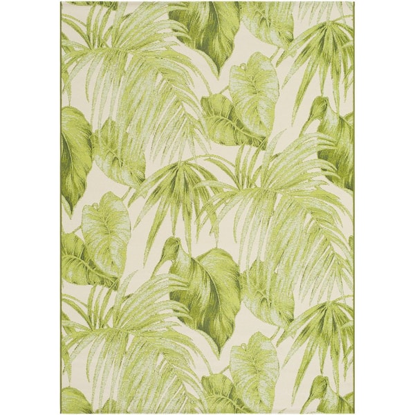 Warsaw Light Green Coastal 7 ft. x 9 ft. Indoor/Outdoor Area Rug