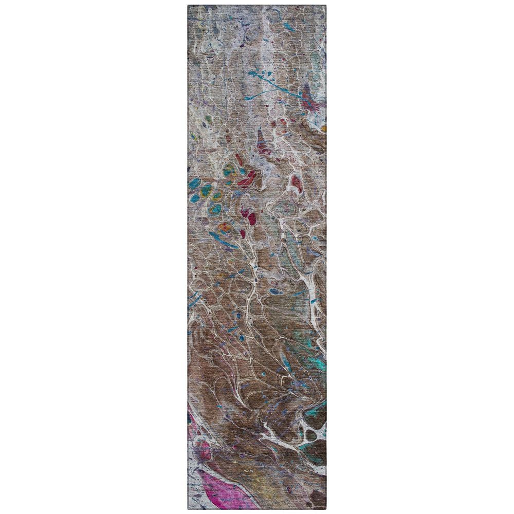 Chantille Machine Washable Indoor/Outdoor Abstract ACN2730 Brown 2 ft. x 7 ft. Runner Rug price history on PriceWatchPro