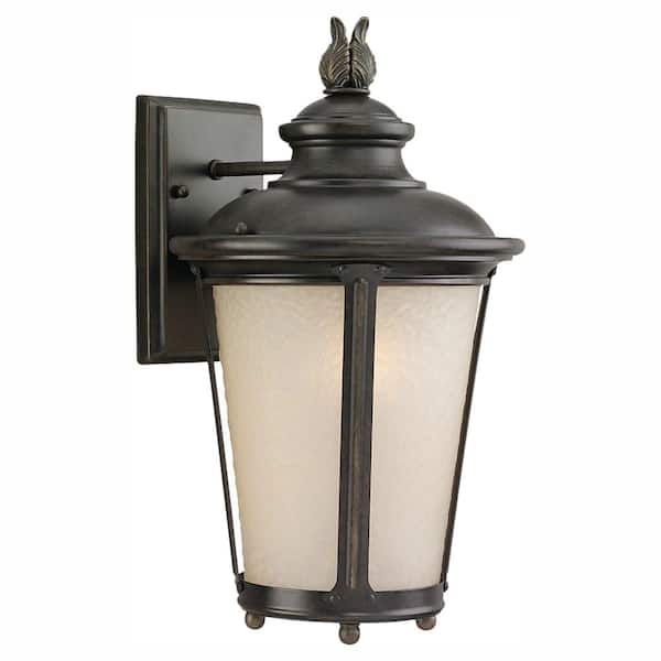 Generation Lighting Cape May 1-Light Outdoor 15.5 in. Burled Iron LED Wall Lantern Sconce