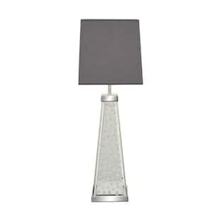 29 in. Silver Glass Mirrored Task and Reading Table Lamp