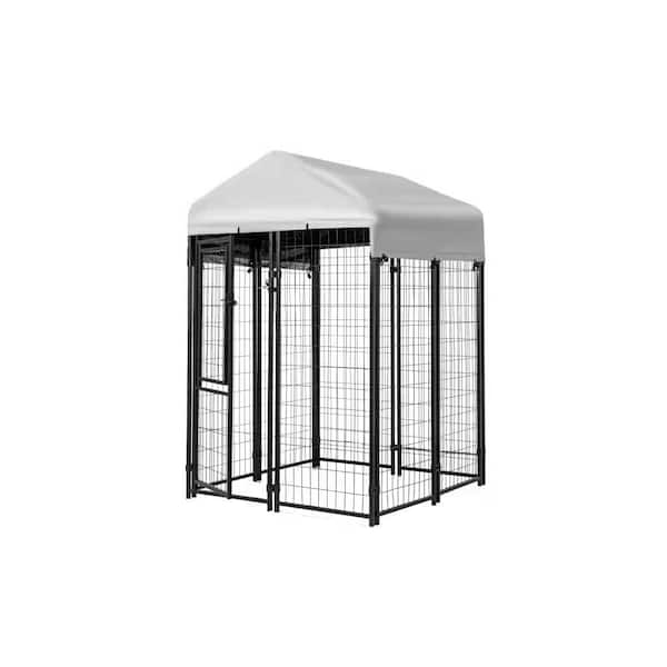 KennelMaster 4 ft. x 4 ft. x 6 ft. Welded Wire Dog Fence Kennel Kit