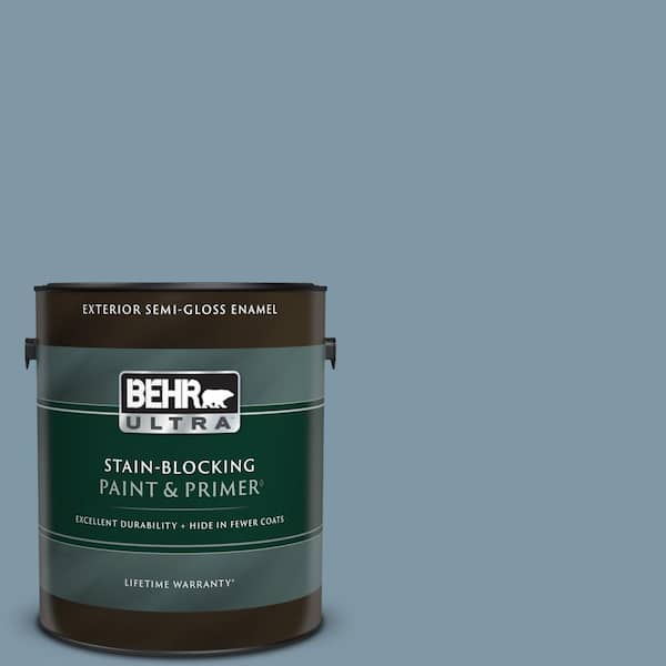 BEHR ULTRA 1 gal. #560F-5 Bleached Denim Semi-Gloss Enamel Exterior Paint & Primer