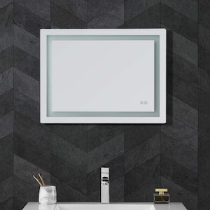 Vernon 32 in. W x 24 in. H Frameless Rectangular Touch Sensor LED Bathroom Vanity Mirror