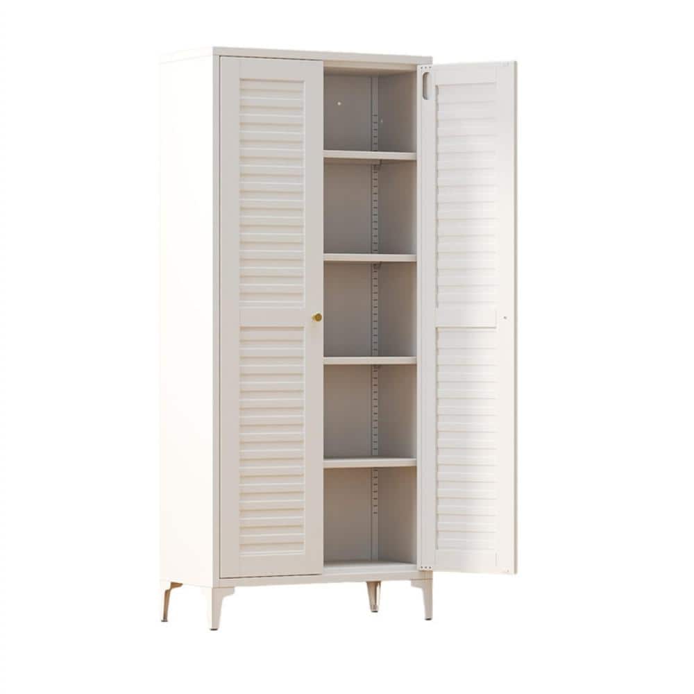 27.6 in. W x 63.6 in. H Tall Rectangular White Metal Freestanding Medicine Cabinet without Mirror price history on PriceWatchPro