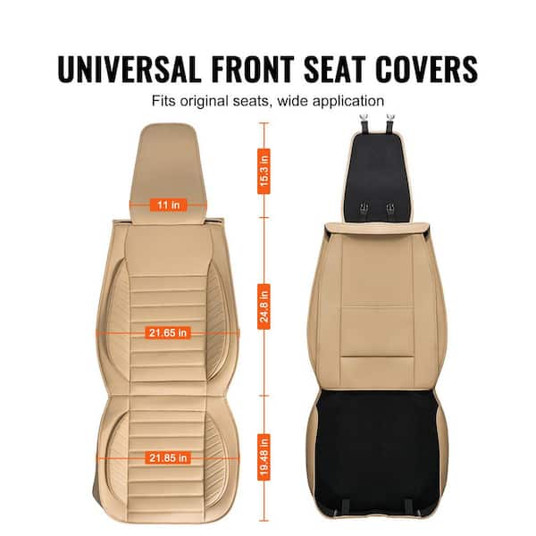 BDK CarXS Beige Faux Leather Car Seat Covers Front Seats Only 4 - Foto 7