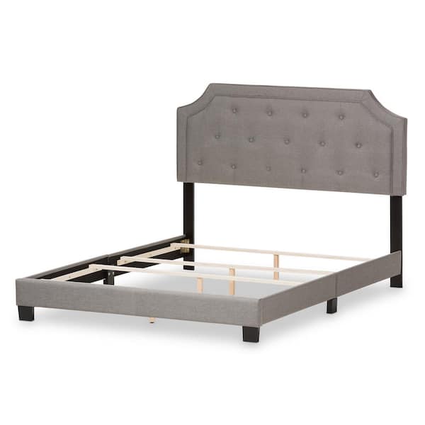 Baxton Studio Willis Gray Fabric Upholstered King Bed