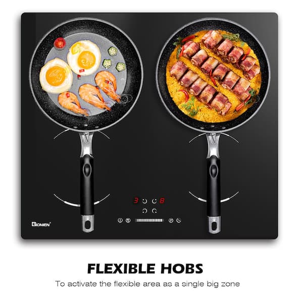 24 in. 4-Elements Glass Top Induction Cooktop in Black with 9-Power Level Settings