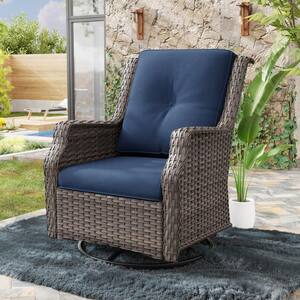 JOYSIDE Wicker Patio Outdoor Lounge Chair Swivel Rocking Chair with ...