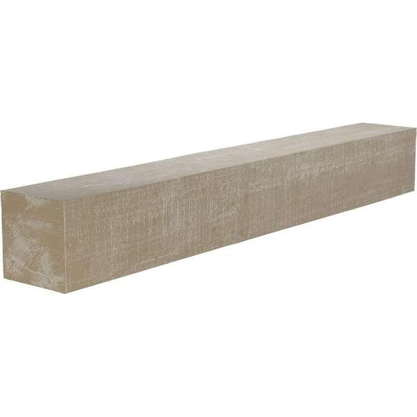 Ekena Millwork 4 in. x 6 in. x 3 ft. Rough Cedar Faux Wood Beam Fireplace Mantel in White Washed