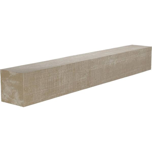 Ekena Millwork 6 in. x 8 in. x 6 ft. Rough Cedar Faux Wood Beam Fireplace Mantel, White Washed
