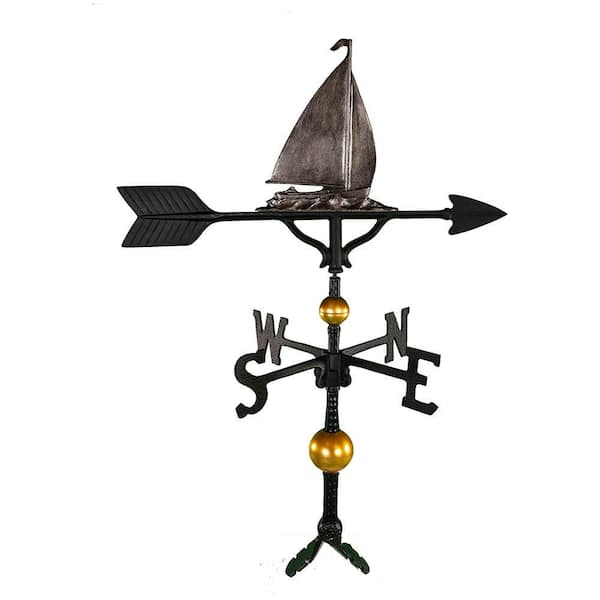 Montague Metal Products 32 in. Deluxe Swedish Iron Sailboat Weathervane