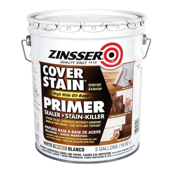 Zinsser Cover Stain 5 gal. White High Hide Oil-Based Interior/Exterior Primer and Sealer