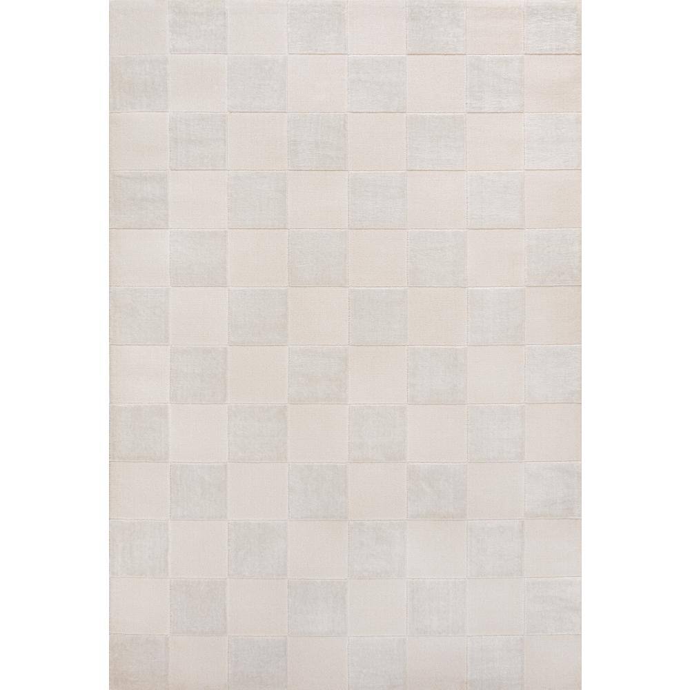 Thea White and Cream Geometric High-Low 3x5 Area Rug